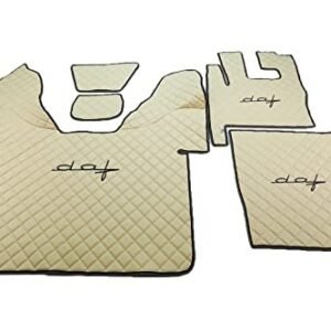 Kram-Truck - Gesteppte Fußmatten für den DAF XF 105 AUTOMAT LKW, wasserdicht, strapazierfähig, rutschfest, geruchsneutral, ideal geeignet für die Kabine, antiallergisch, pflegeleicht, Hellbeige
