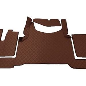KRAM-TRUCK Auto Fußmatten Kompatibel mit Man TGX ab 2021 Automatik, Dunkelbraun, Kunstlederschwamm 1 cm, Hygienezertifikat, Komfortbezüge - Image 2