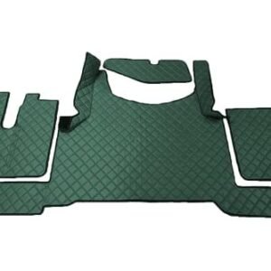 KRAM-TRUCK Auto Fußmatten Kompatibel mit Man TGX ab 2021 Automatik, Grün, Schwamm Kunstleder 1 cm, Hygienezertifikat, Komfortable Bezüge - Image 1